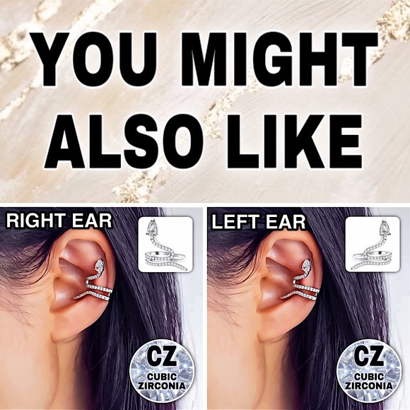 ⚜️[𝟯𝟬%𝗢𝗙𝗙|𝗯𝘂𝗻𝗱𝗹𝗲𝘀 𝟯+]⚜️CZ Rhodium Snake Cuff Earring NEW - Picture 10 of 12